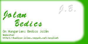 jolan bedics business card
